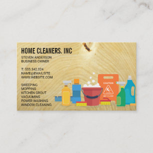 Cleaning Services   Maid Service   Wood Grain Business Card