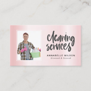 Cleaning Services Modern Photo Business Card