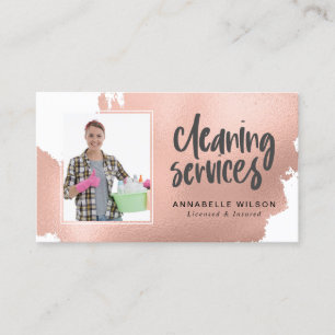Cleaning Services Modern Photo Business Card