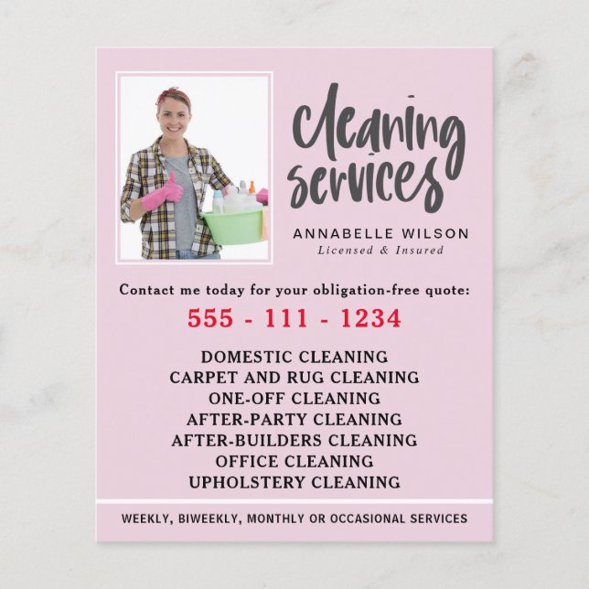 Cleaning Services Modern Photo Flyer (Front)