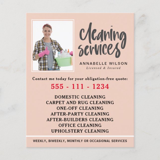 Cleaning Services Modern Photo Flyer (Front)
