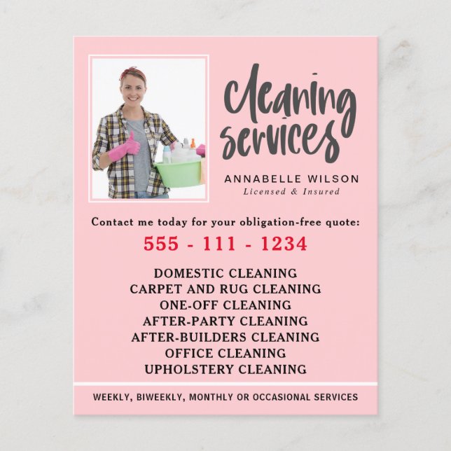 Cleaning Services Modern Photo Flyer (Front)