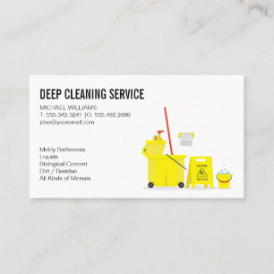 Cleaning Services   Mop and Bucket Business Card