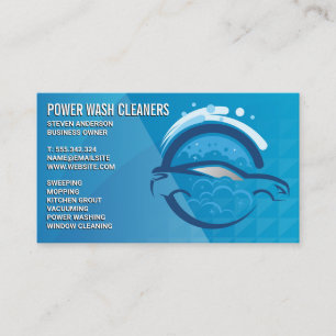 Cleaning Services Pressure Wash Car Bubbles Business Card
