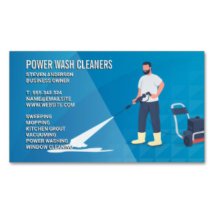 Cleaning Services Pressure Wash Cleaner Magnetic Business Card