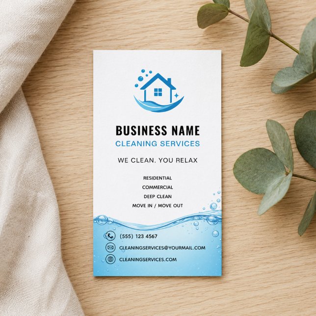 Cleaning Services Professional Logo Business Card (Cleaning Services Professional Logo Business Card)