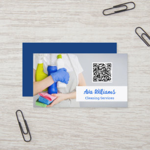 Cleaning Services QR Code Business Card