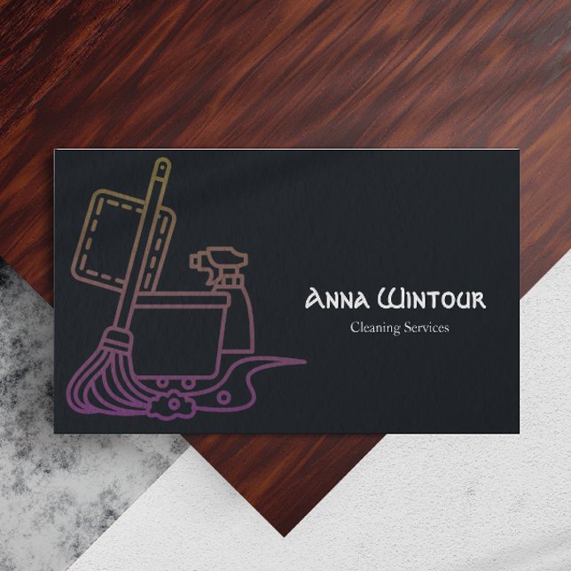 Cleaning Services Qr Code Minimalist Business Card (Cleaning Services Qr Code Minimalist Business Card)