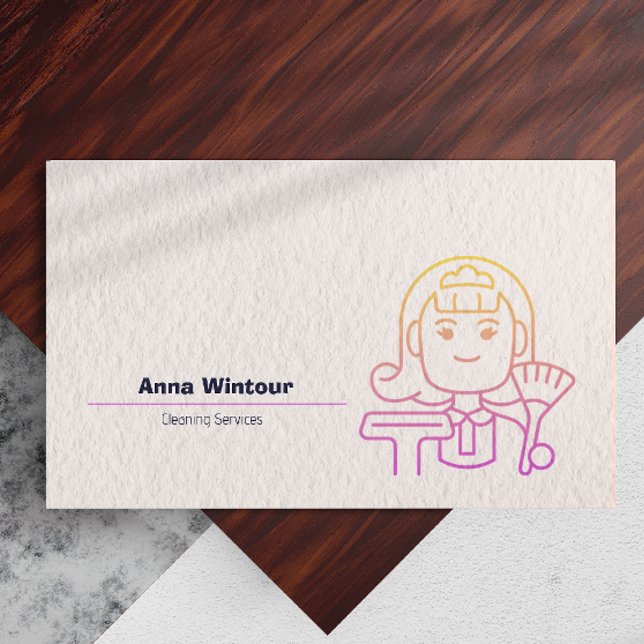 Cleaning Services Qr Code Minimalist Business Card (Cleaning Services Qr Code Minimalist Business Card)