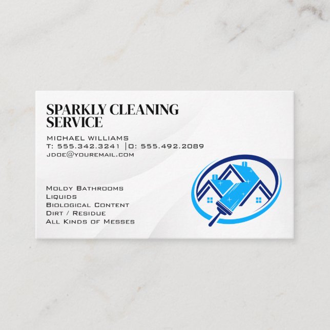 Cleaning Services | Residential Work Business Card (Front)