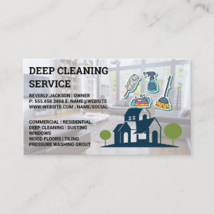 Cleaning Services   Sanitising Tools Icons Business Card