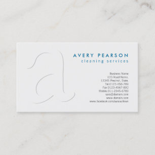 Cleaning Services Shadow Monogram Business Card