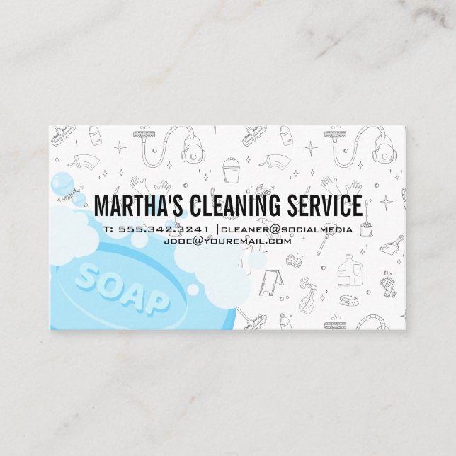 Cleaning Services | Soap Bubbles | Maid Business Card (Front)