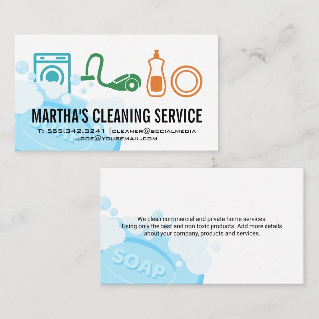 Cleaning Services | Soap Business Card (Front/Back)
