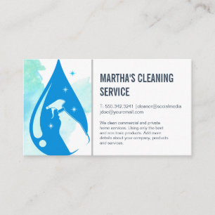 Cleaning Services Spray Bottle Business Card