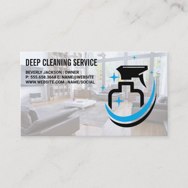 Cleaning Services | Spray Bottle Business Card (Front)