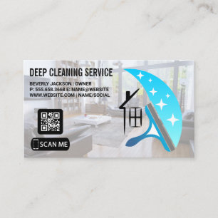 Cleaning Services   Spray Bottle   Sqeegee Business Card