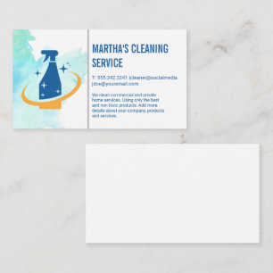 Cleaning Services Spray Logo Business Card