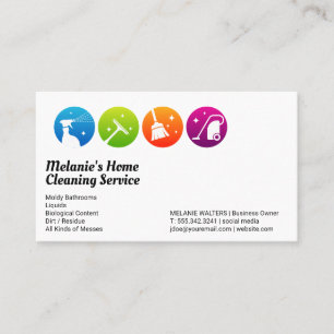 Cleaning Services   Spray Squeegee Broom Vacuum  Business Card
