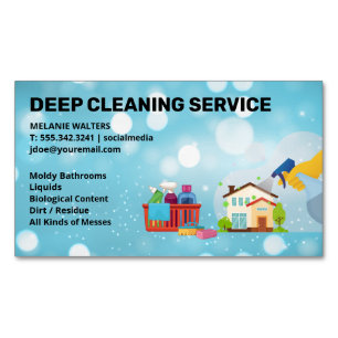 Cleaning Services   Spraying   Maid Cleaner Magnetic Business Card