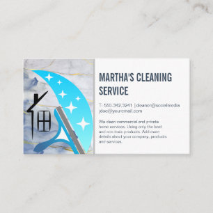 Cleaning Services Squeegee House Logo Business Card