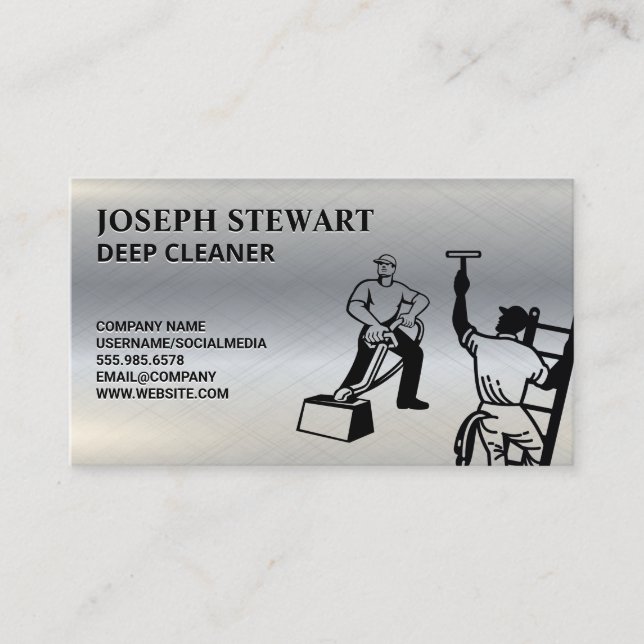 Cleaning Services | Steam Cleaner Window Cleaner Business Card (Front)