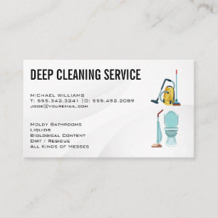 Cleaning Services   Vacuum Broom and Toilet  Business Card