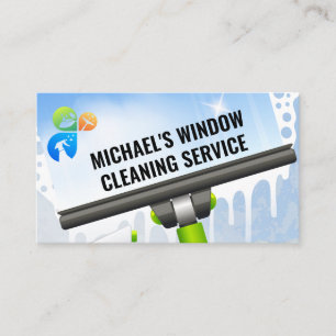 Cleaning Services Window Clean Squeegee Business Card