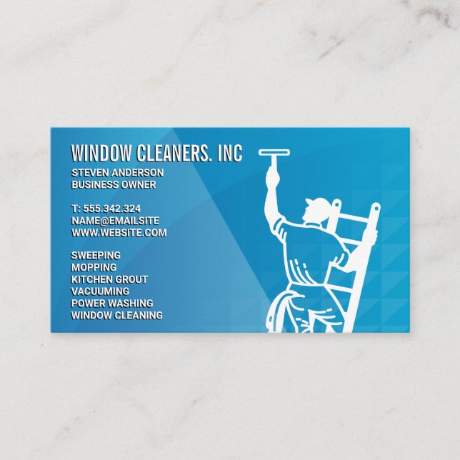 Cleaning Services | Window Cleaner Business Card (Front)