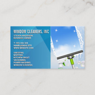 Cleaning Services   Window Cleaning   Squeegee Business Card