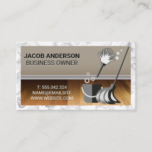 Cleaning Services   Wood Floors   Marble Border Business Card