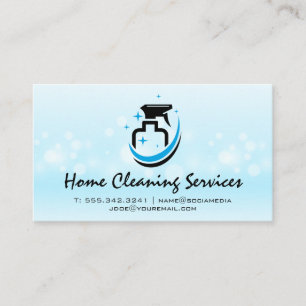 Cleaning Spray Bottle   Bubbles Business Card