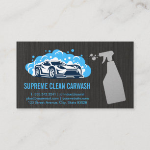 Cleaning Spray Bottle   Carwash Icon Business Card