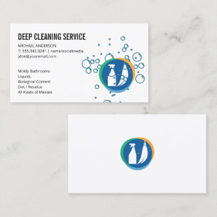 Cleaning Spray Broom   Soap Bubbles Business Card