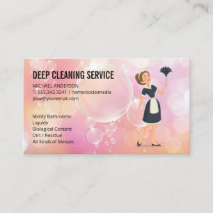 Cleaning Spray   House Cleaner Services   Bubbles Business Card
