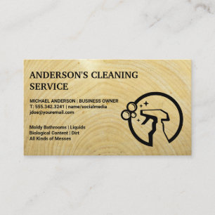 Cleaning Spray   House Cleaner Services   Wood Business Card