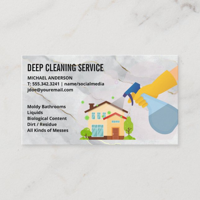 Cleaning Spray | Maid Cleaners Business Card (Front)