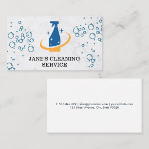 Cleaning Spray Soap Bubbles Business Card