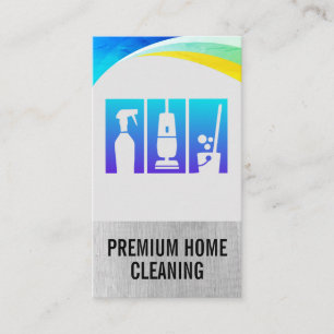 Cleaning Spray   Vacuum   Mop Business Card