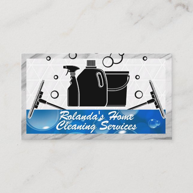 Cleaning Supplies and Services Business Card (Front)