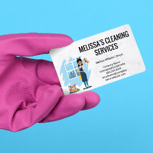 Cleaning Supplies and Tools   Worker Cleaning Business Card