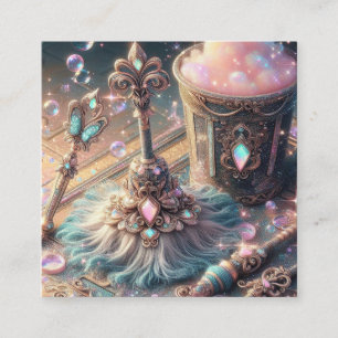 Cleaning Supplies Bucket Housekeeping Service Square Business Card