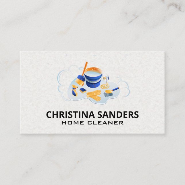 Cleaning Supplies | Cleaning Services Business Card (Front)