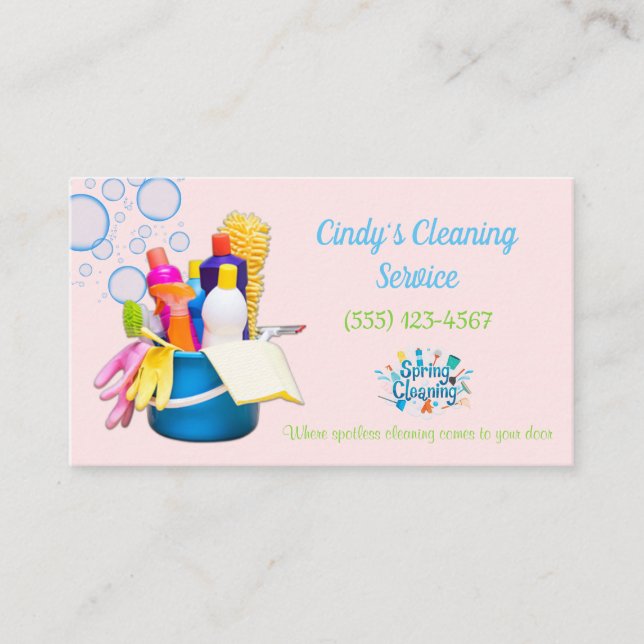 Cleaning Supplies Design House Cleaning Services Business Card (Front)