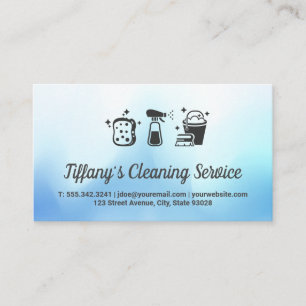 Cleaning Supplies Icons   House Keeping Service Business Card