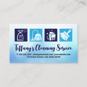 Cleaning Supplies Icons   House Maid Business Card