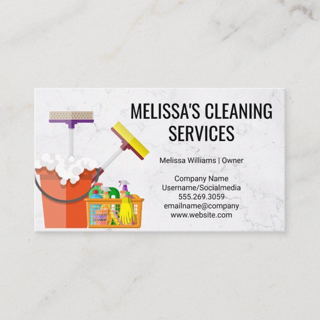 Cleaning Supplies | Maid  Business Card (Front)