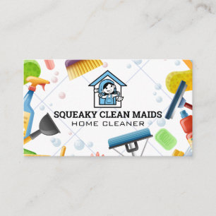 Cleaning Supplies   Maid Logo Business Card
