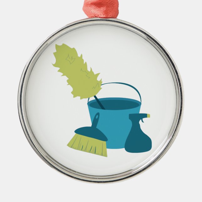 Cleaning Supplies Metal Tree Decoration (Front)