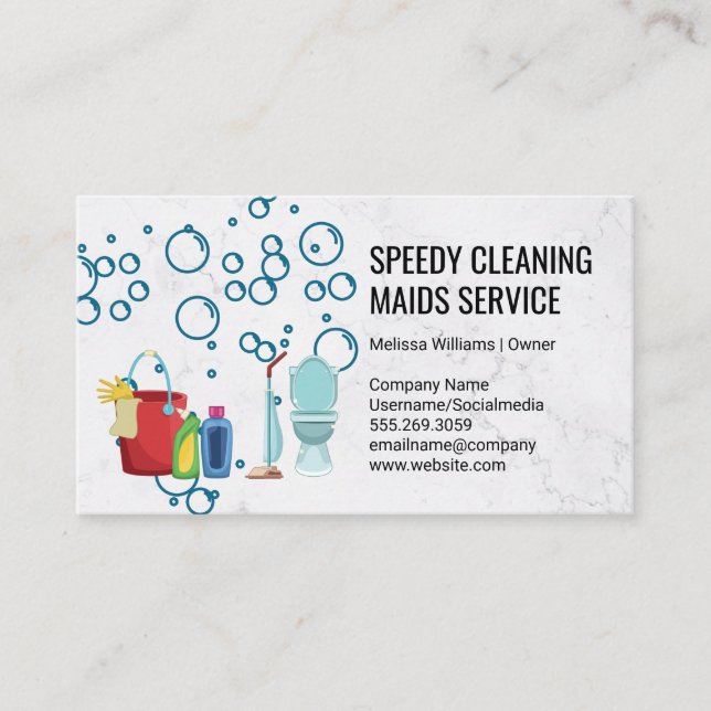Cleaning Supplies | Sanitising Tools | Maids Business Card (Front)